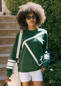 Elle Sweatshirt - Tennis Lines in Green