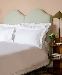 Rebecca Udall Annabelle Scalloped Bed Linen, Dusty Pink Double Duvet Set