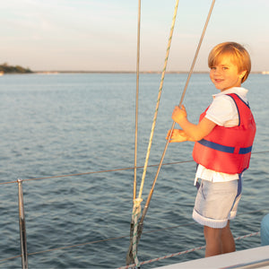 Wyatt Shorts in East Beach Blue with Seaside Stripe Cuffs