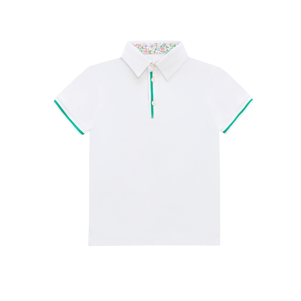 Henry Duvall Henley Polo for boys in lightweight performance fabric, wrinkle-resistant and stain-resistant classic preppy polo shirt for school and everyday wear.