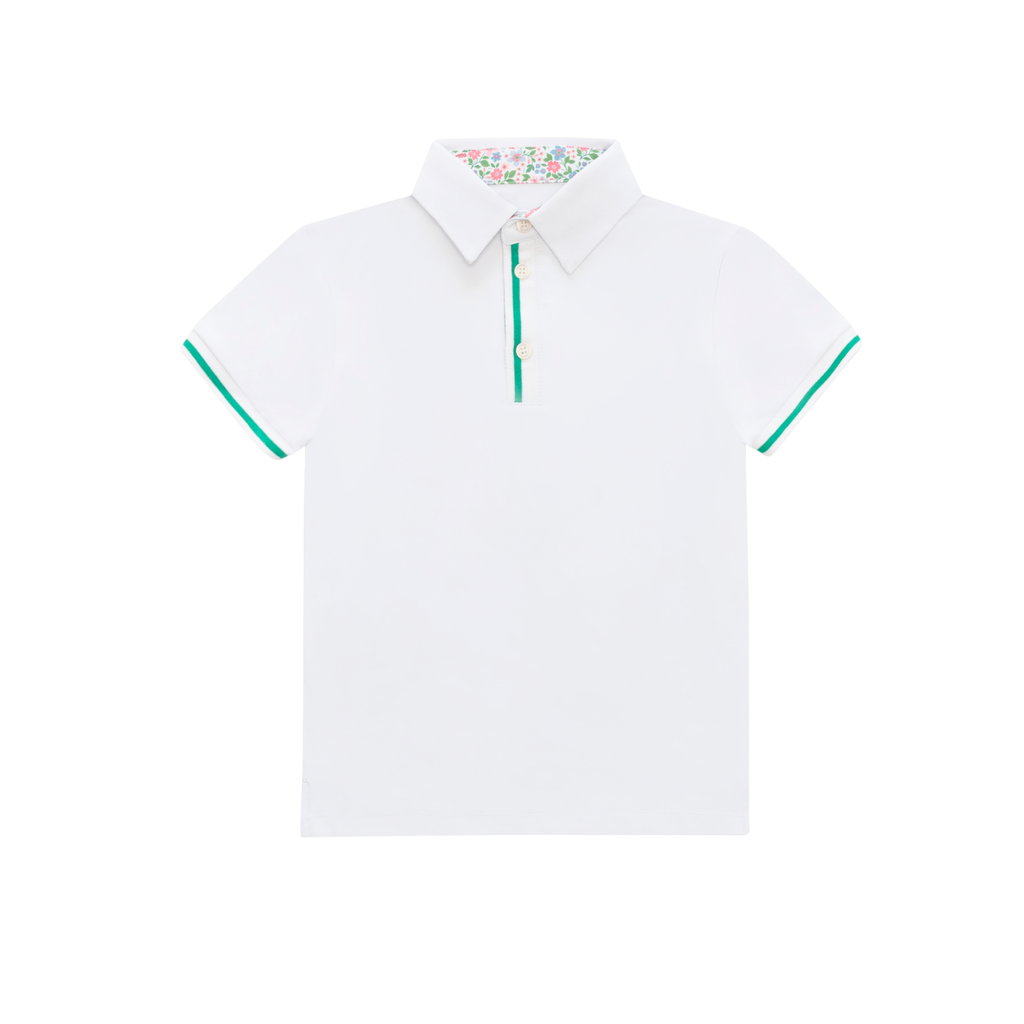 Henry Duvall Henley Polo for boys in lightweight performance fabric, wrinkle-resistant and stain-resistant classic preppy polo shirt for school and everyday wear.