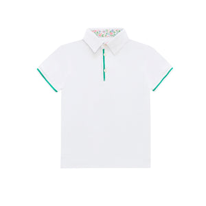 Henry Duvall Henley Polo for boys in lightweight performance fabric, wrinkle-resistant and stain-resistant classic preppy polo shirt for school and everyday wear.