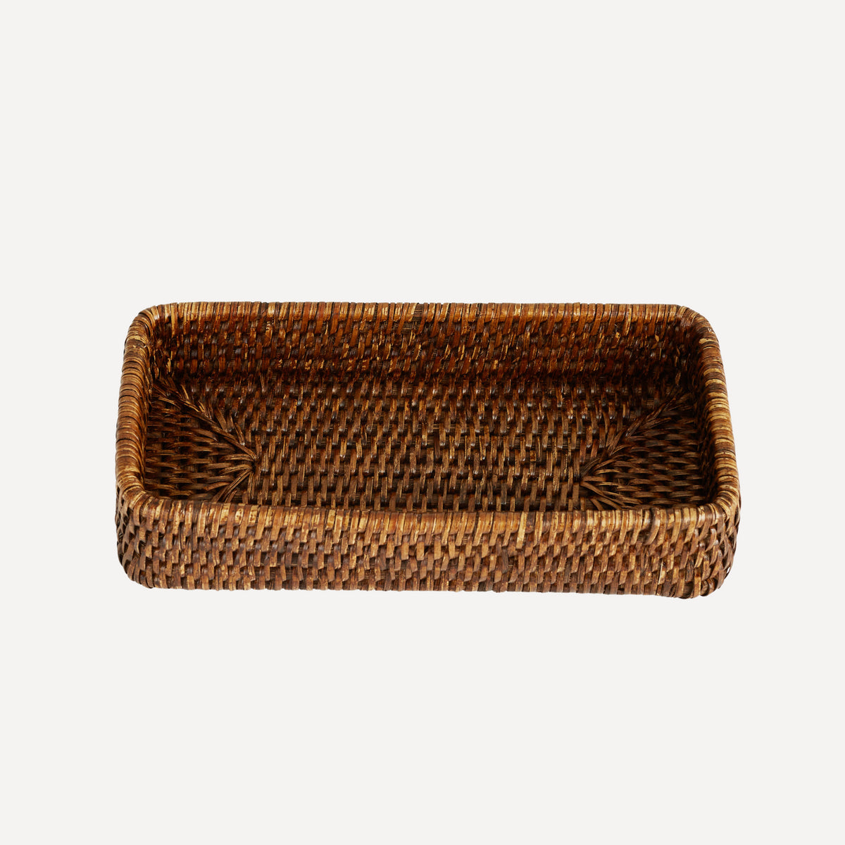 Rebecca Udall, Handwoven rattan wicker vanity decorative organisation tray, brown