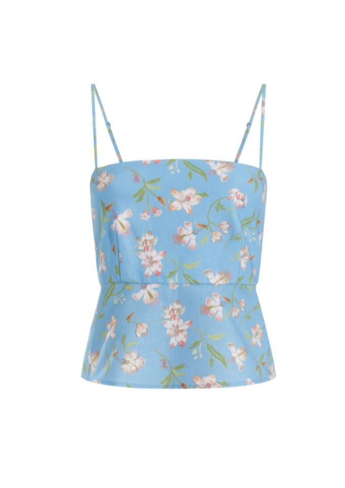 Slip Top in Blue Hibiscus