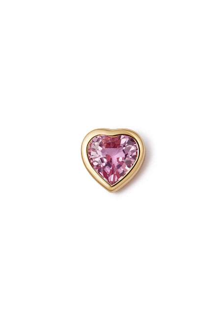 Pink Sapphire Heart Charm