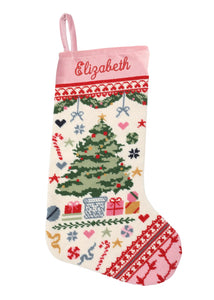 Velvet Cuff Christmas Tree Stocking