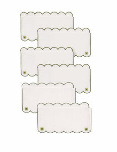 Spring Cocktail Napkins in Green, Set of 6