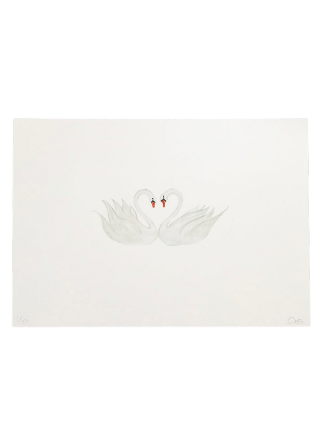 Limited Edition Pair of Swans Print