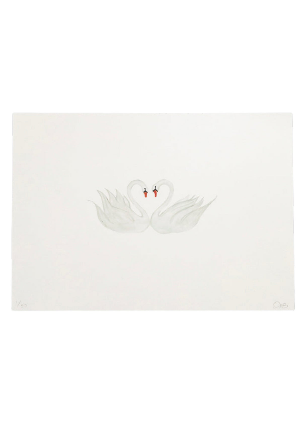 Limited Edition Pair of Swans Print