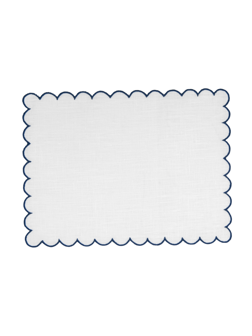 Bilbao Cocktail Napkins in White with Navy, Set of 6