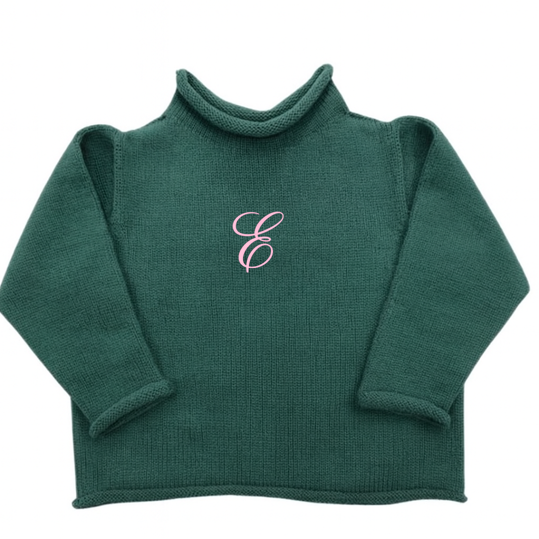 Jersey Rollneck Sweater in Hunter Green
