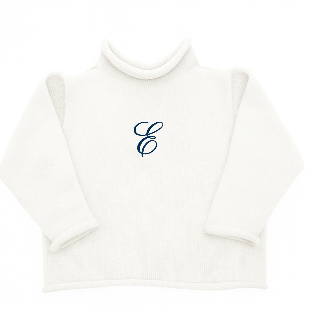 Jersey Rollneck Sweater in White