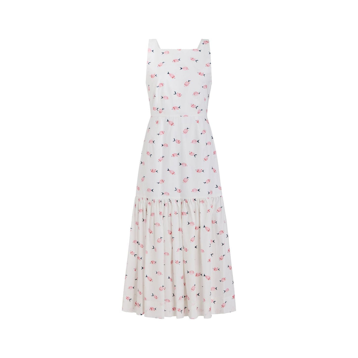 Low-Back Dress in Vintage Pink Fish