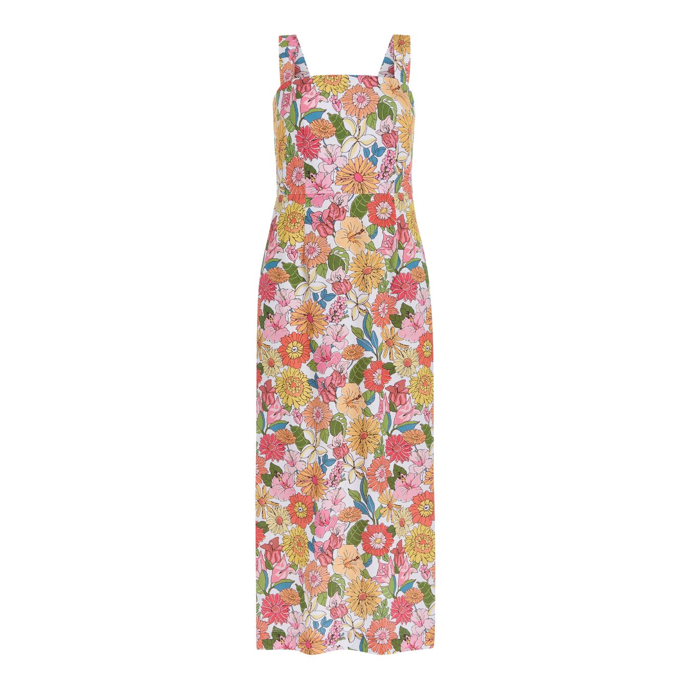 Long Slip Dress in Flower Heads