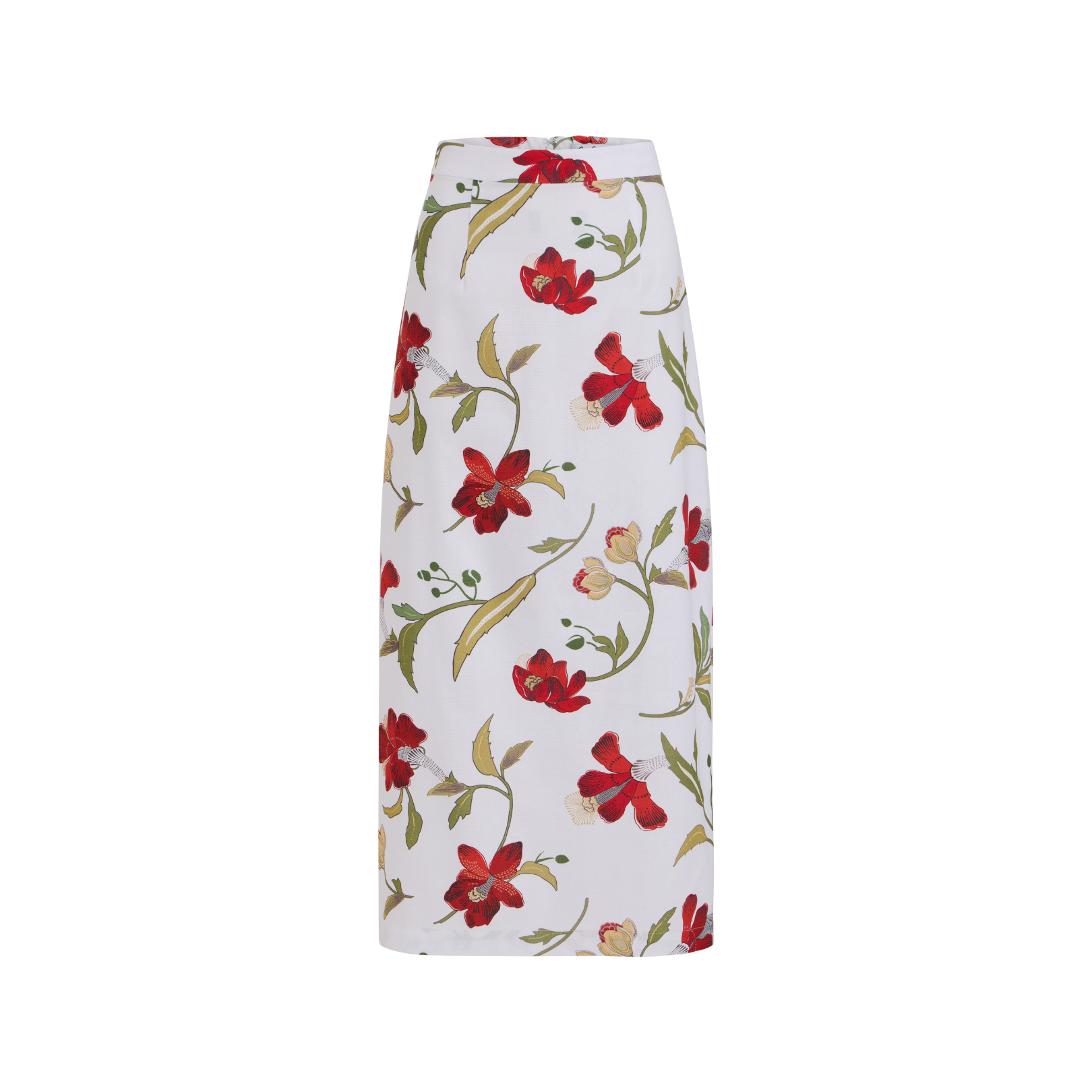 Pencil Skirt in Red Hibiscus