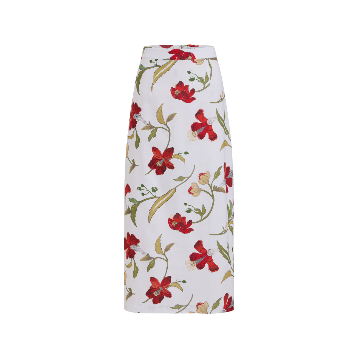 Pencil Skirt in Red Hibiscus