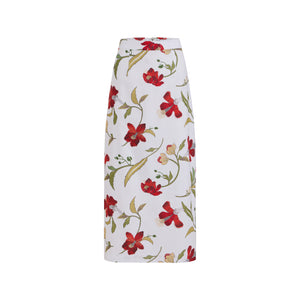 Pencil Skirt in Red Hibiscus