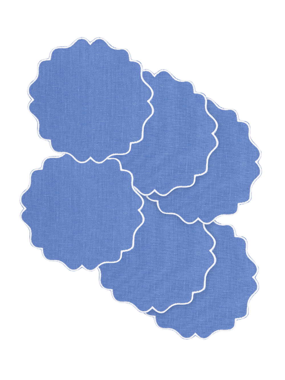 Alhambra Linen Coasters in Palace Blue, Set of 6