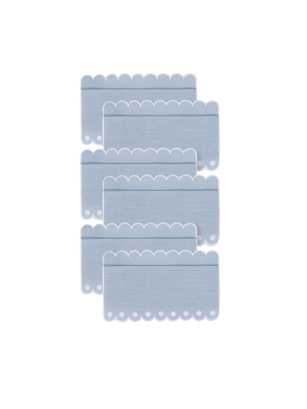 Bodoques Cocktail Napkins in Blue with White, Set of 6
