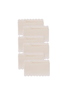 Bodoques Cocktail Napkins in Beige with White, Set of 6