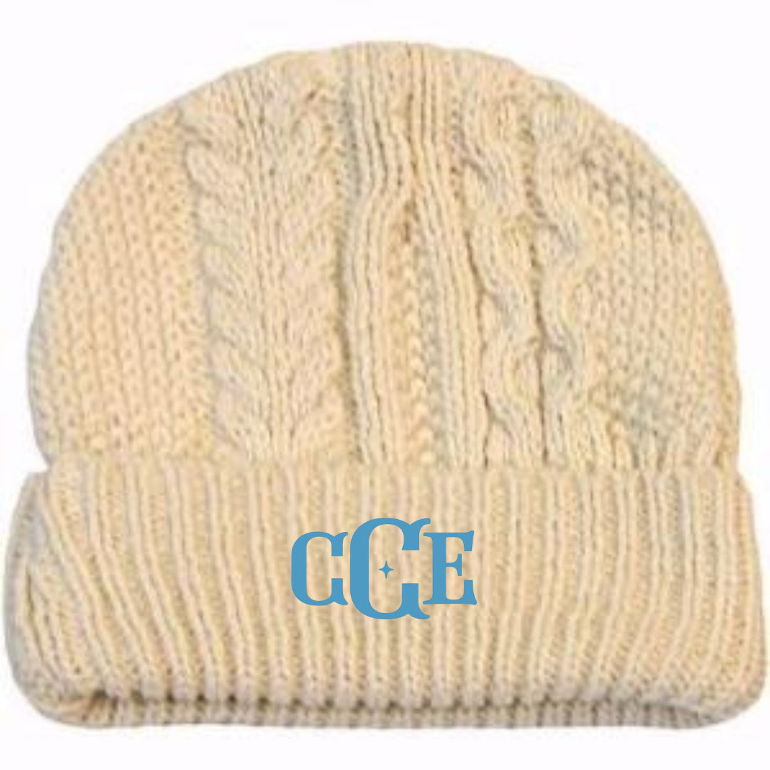 Classic Aran Knit Hat in Natural