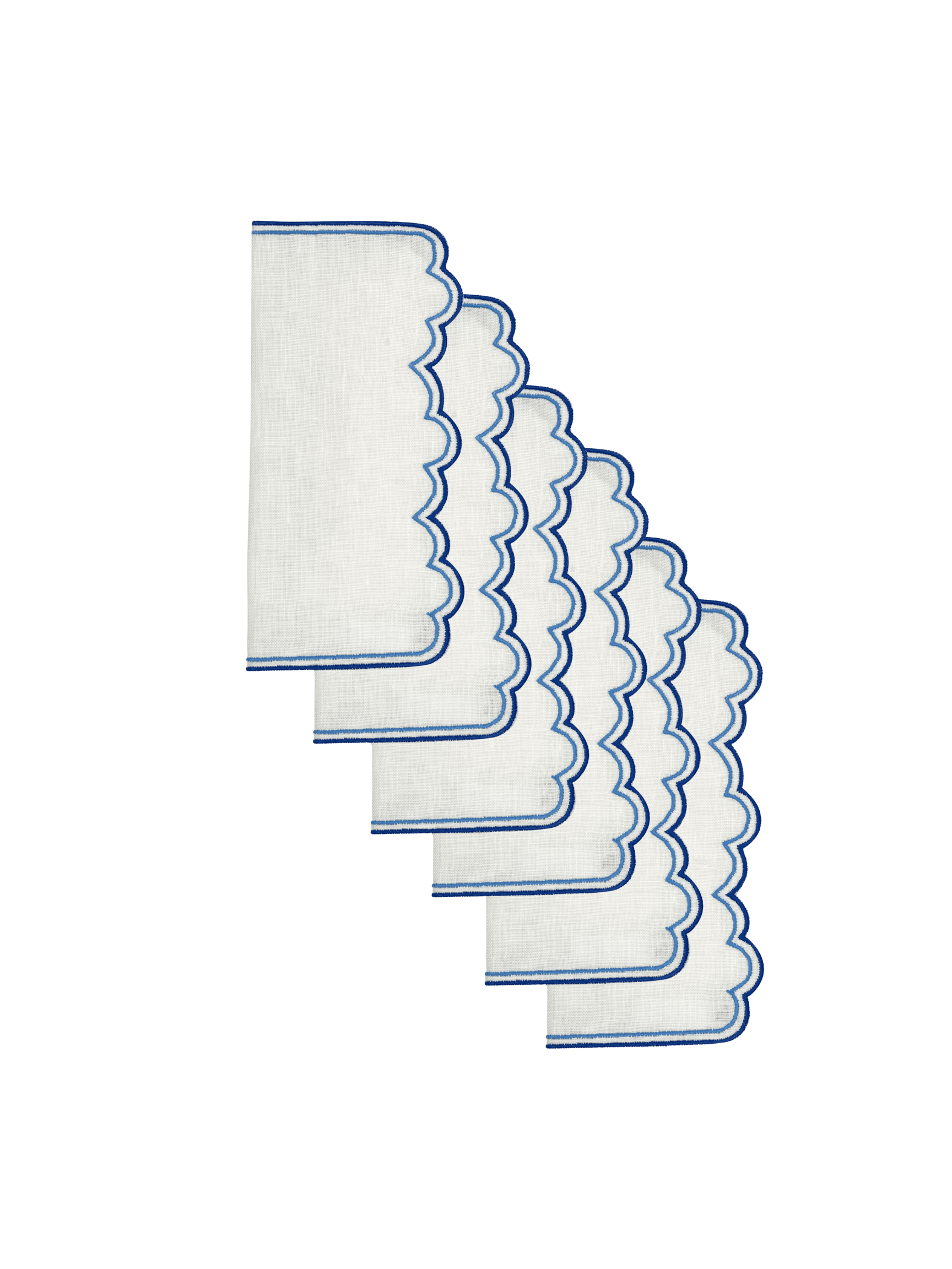 Escamas Cocktail Napkins in Blue, Set of 6