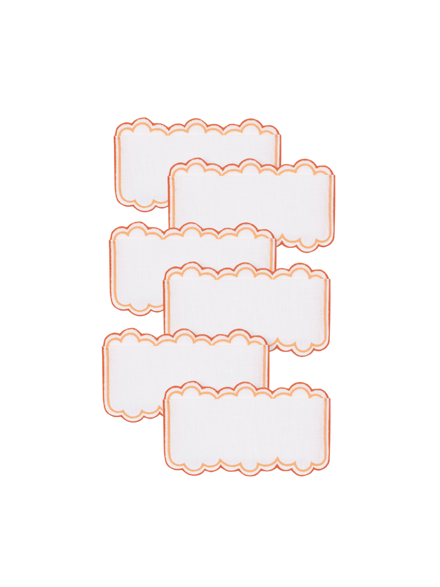 Escama Cocktail Napkins in Orange, Set of 6