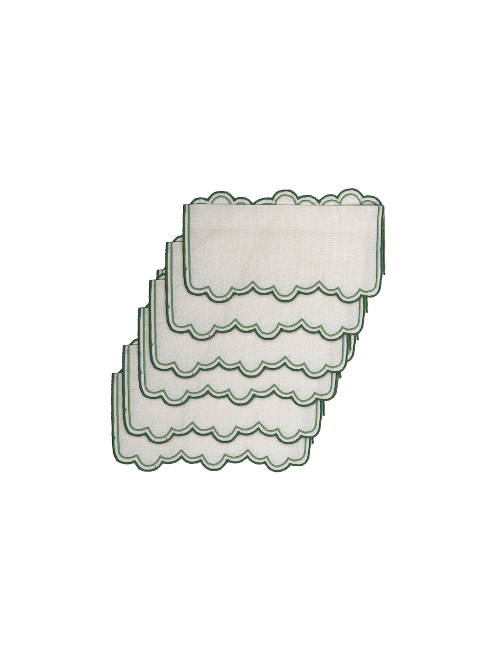 Escama Cocktail Napkins in Green, Set of 6
