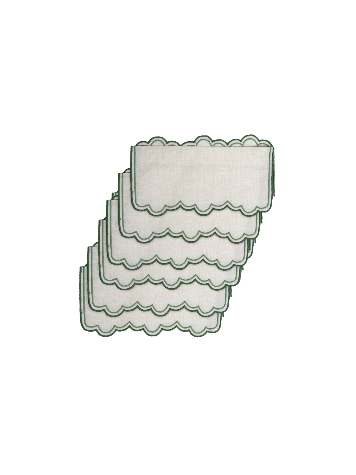 Escama Cocktail Napkins in Green, Set of 6