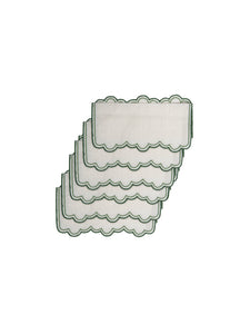 Escama Cocktail Napkins in Green, Set of 6