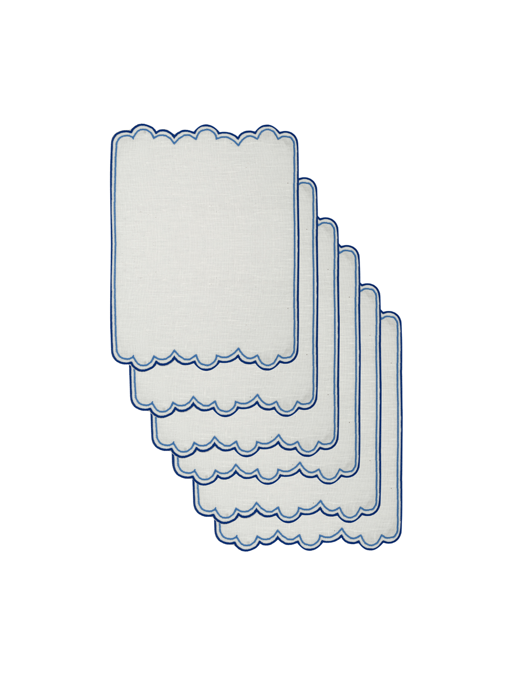 Escamas Cocktail Napkins in Blue, Set of 6