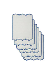 Escamas Cocktail Napkins in Blue, Set of 6