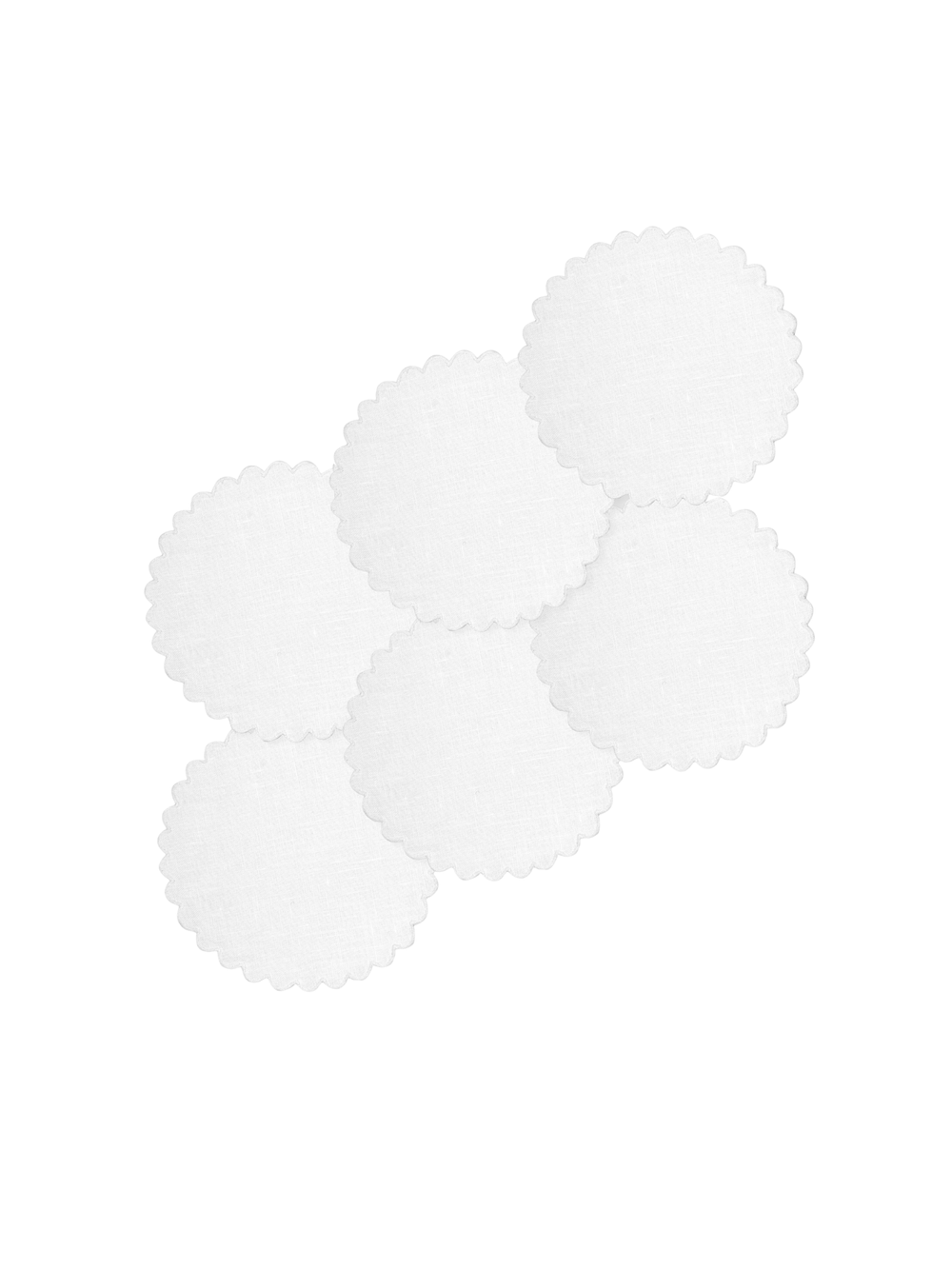 Zurbano Linen Coasters in White, Set of 6