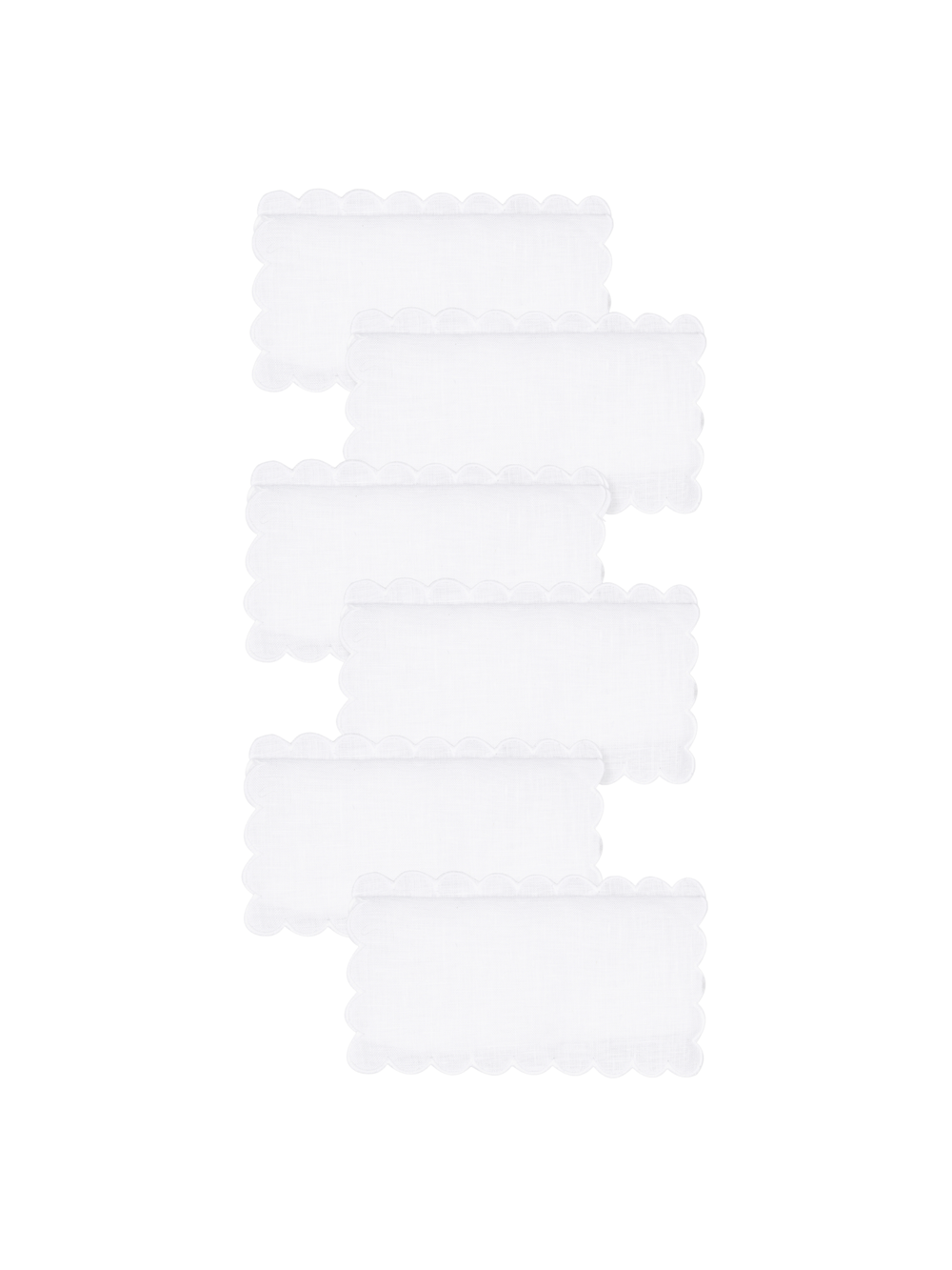 Zurbano Cocktail Napkins in White, Set of 6