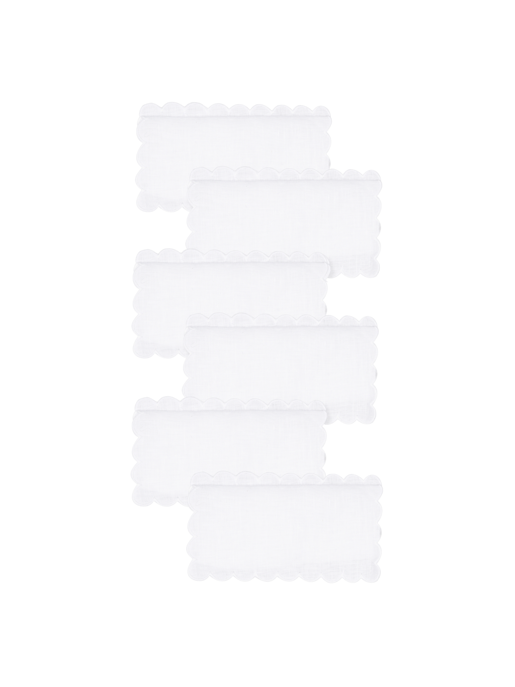 Zurbano Cocktail Napkins in White, Set of 6