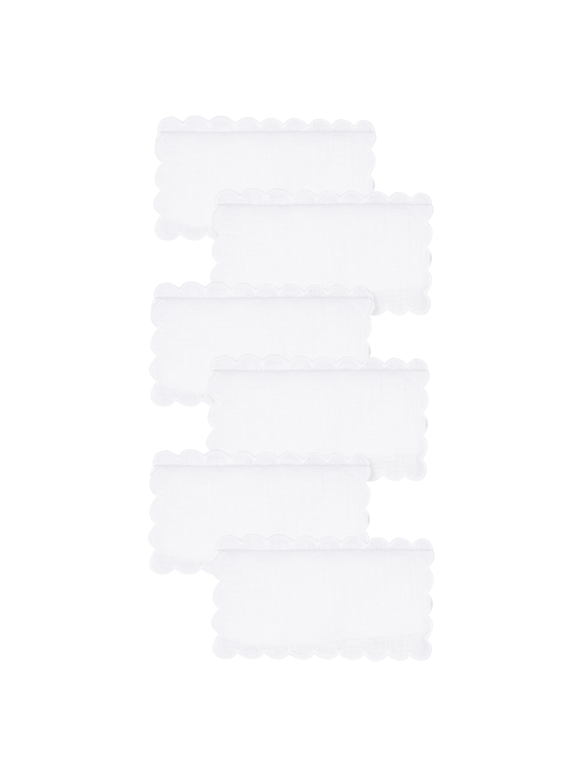 Zurbano Cocktail Napkins in White, Set of 6