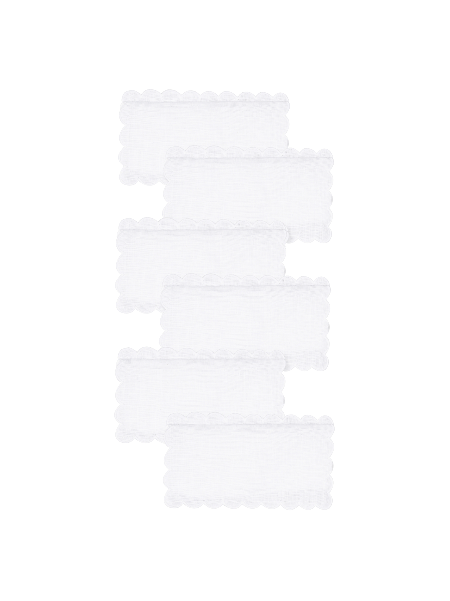 Zurbano Cocktail Napkins in White, Set of 6
