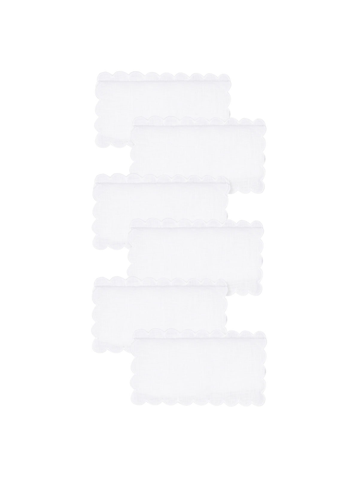 Zurbano Cocktail Napkins in White, Set of 6