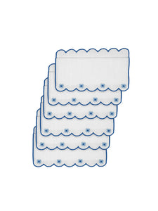 Spring Cocktail Napkins in Blue, Set of 6