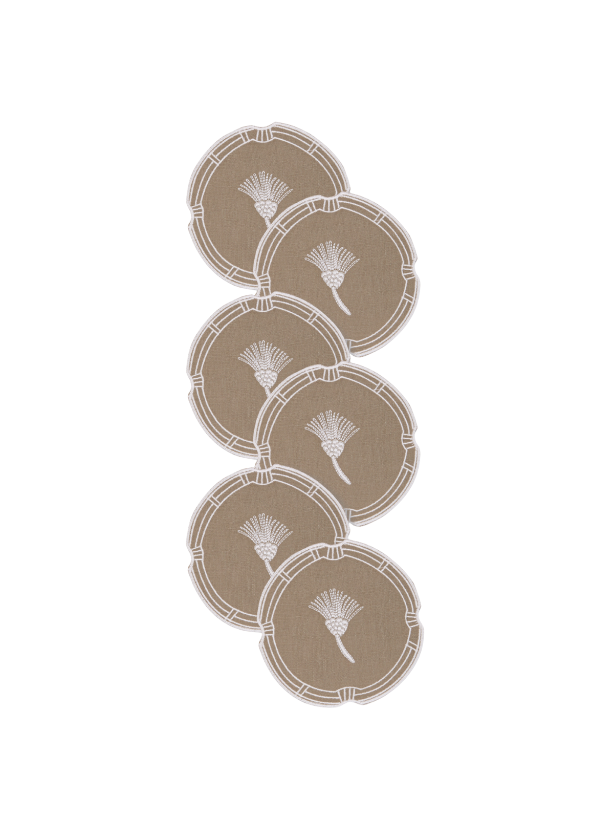 Nilo Linen Coasters in Moss, Set of 6