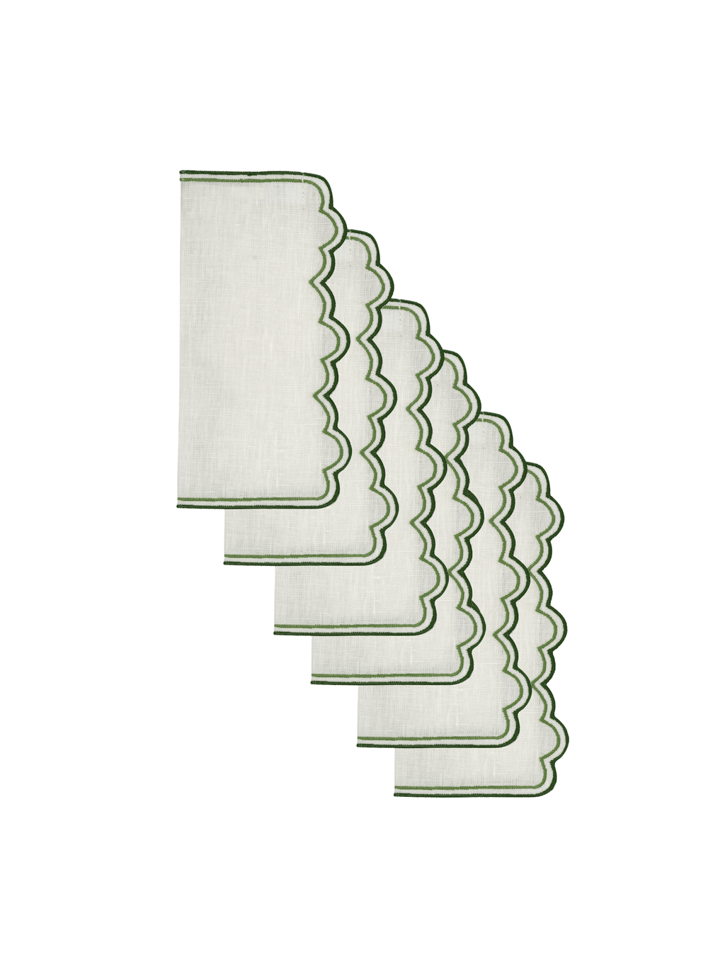 Escama Cocktail Napkins in Green, Set of 6