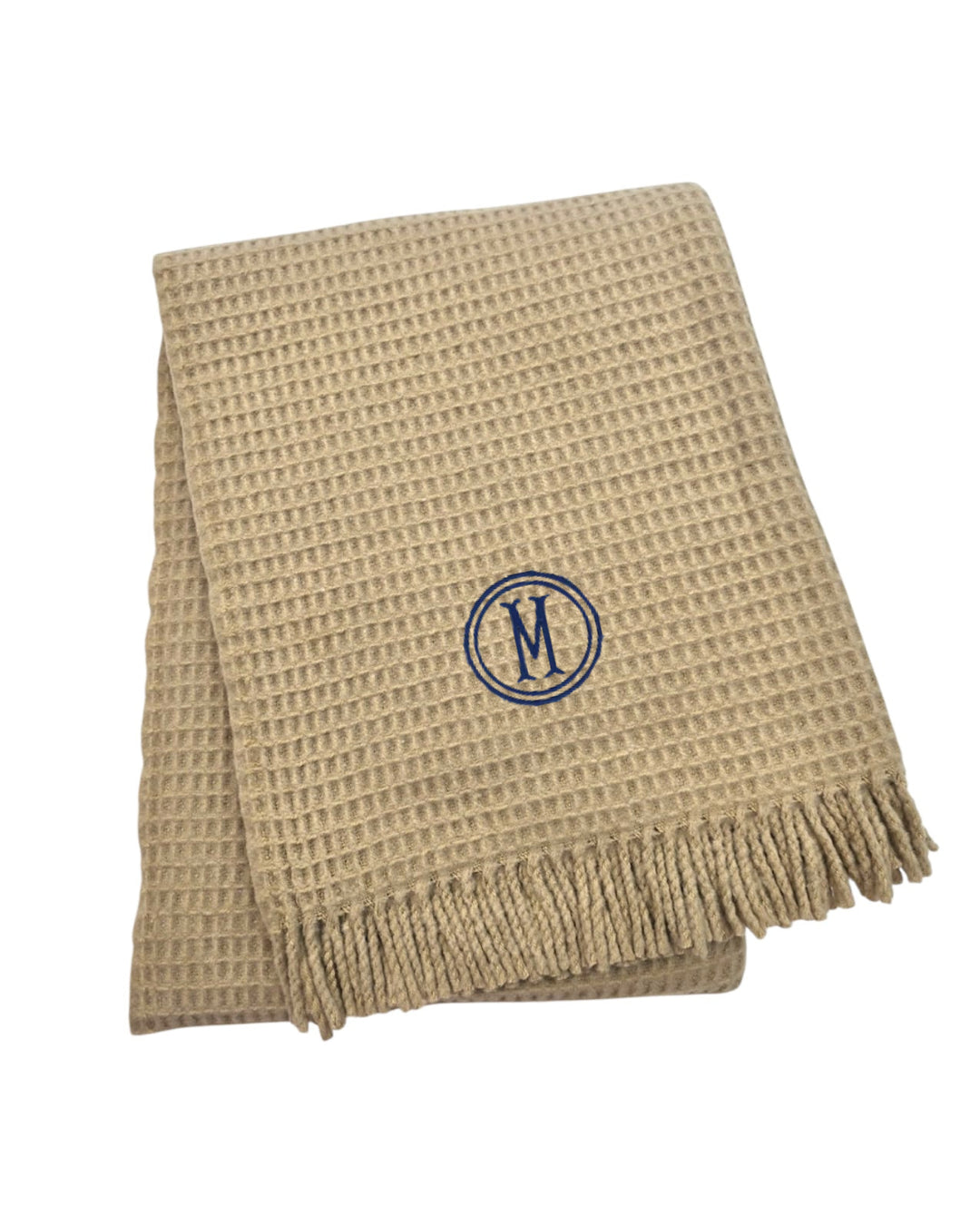 Basket Weave Textured Throw with Fringes