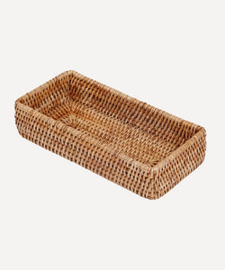 Rebecca Udall, Woven rattan wicker vanity bathroom tray, Natural
