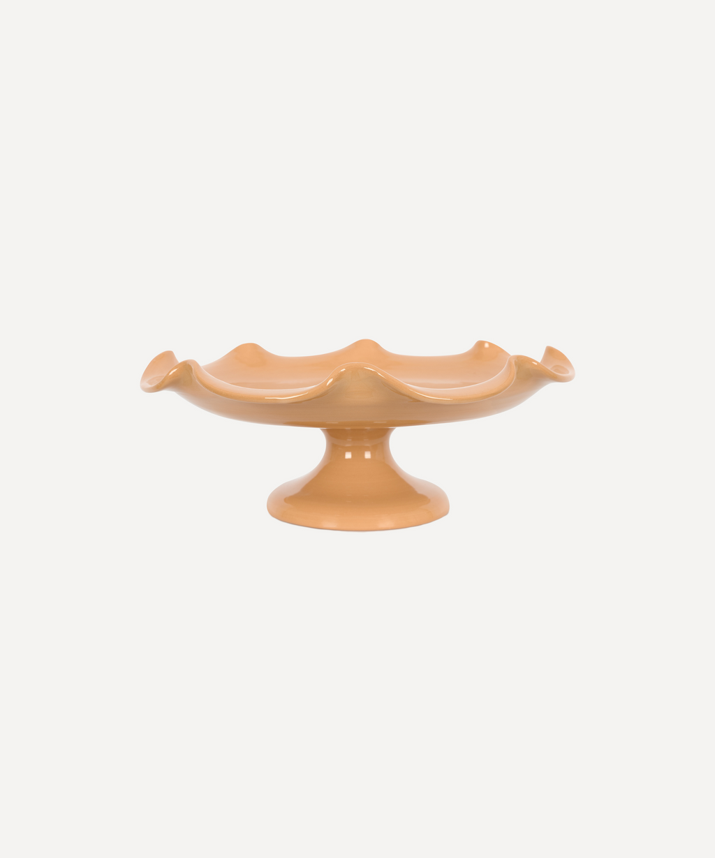 Claudia Wavy Footed Bowl in Terracotta