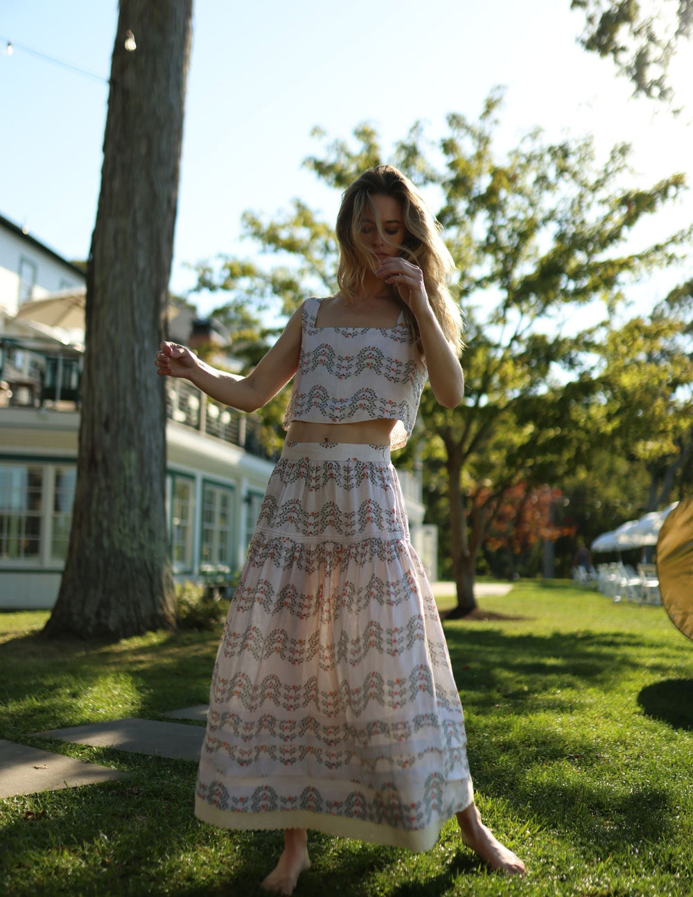 Vanessa Skirt in Floral Trellis
