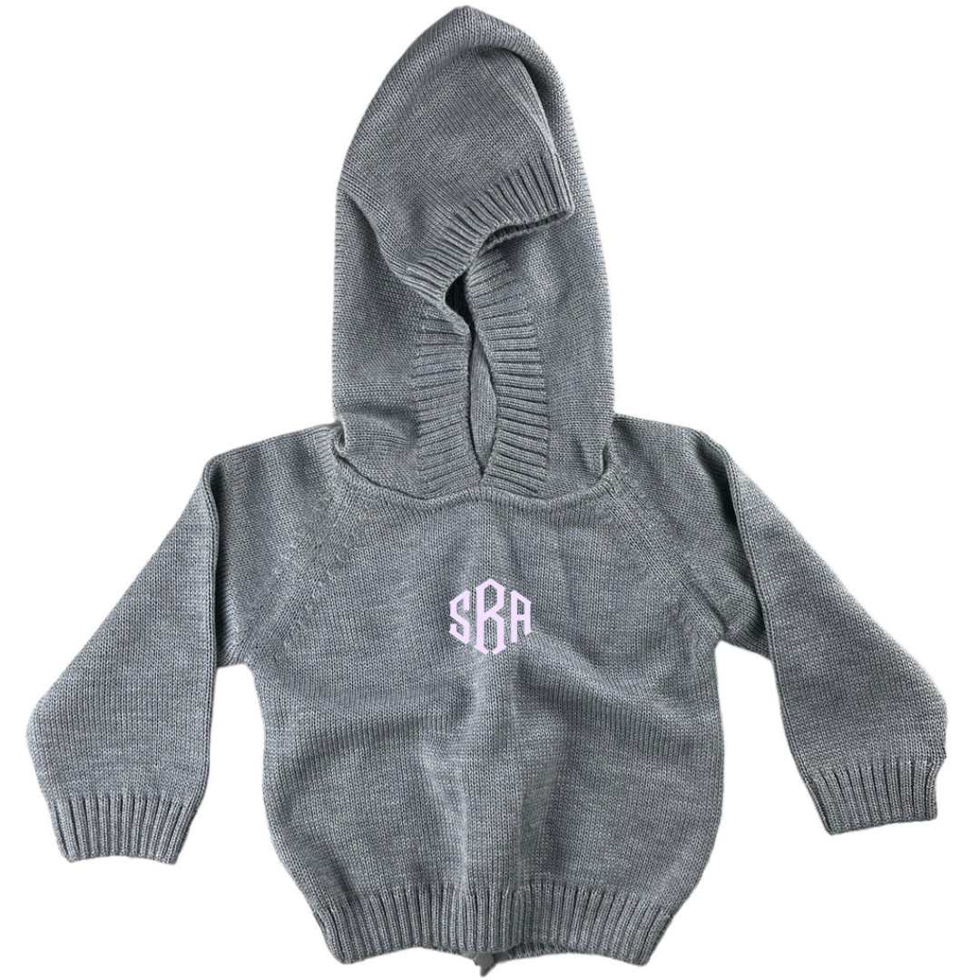 Zip Back Hoodie with Raglan Sleeve in Grey