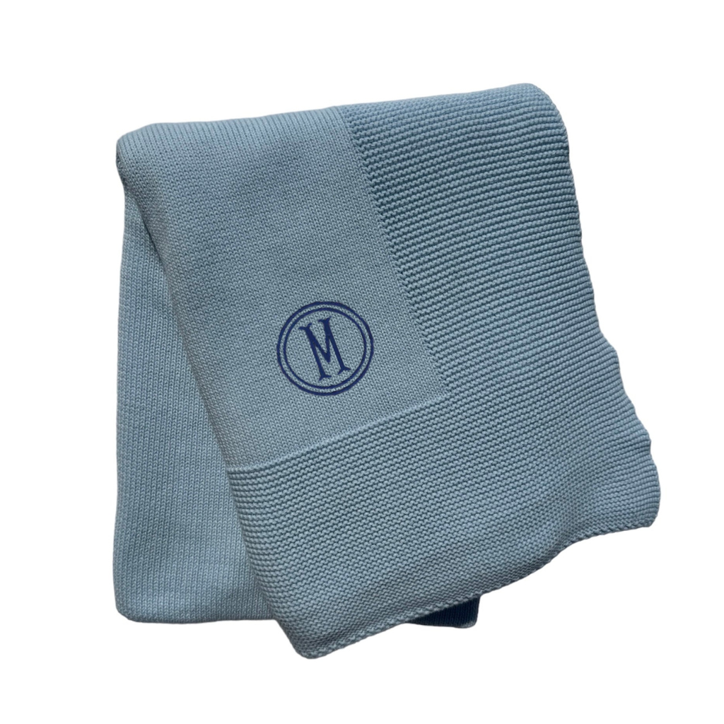 Knit Baby Blanket with Textured Border