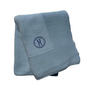 Knit Baby Blanket with Textured Border