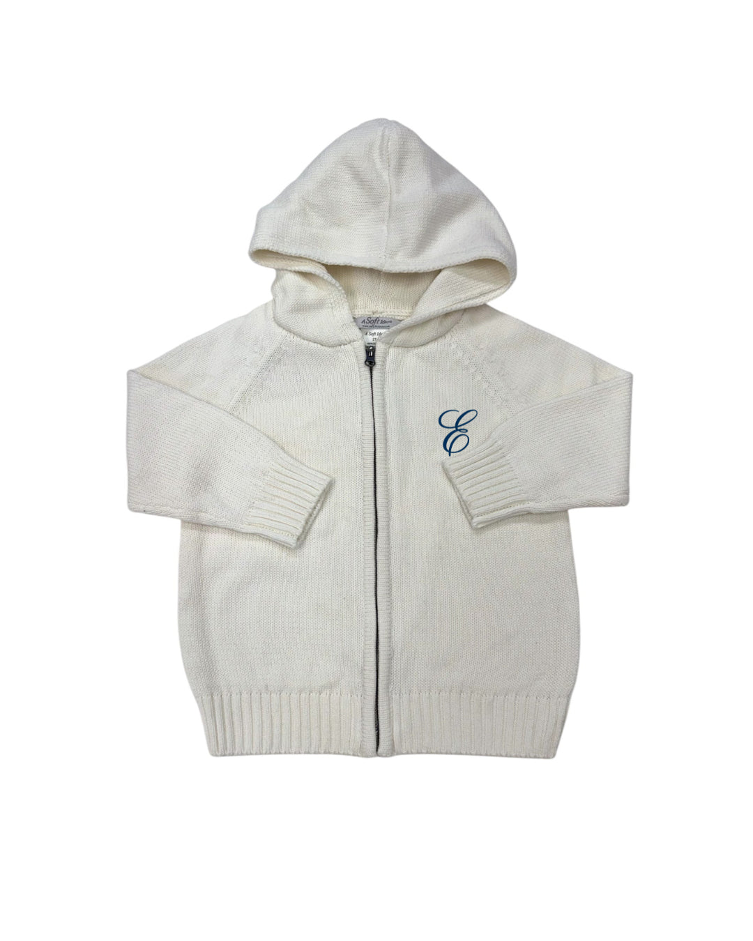 Solid Zip Hoodie in Cream