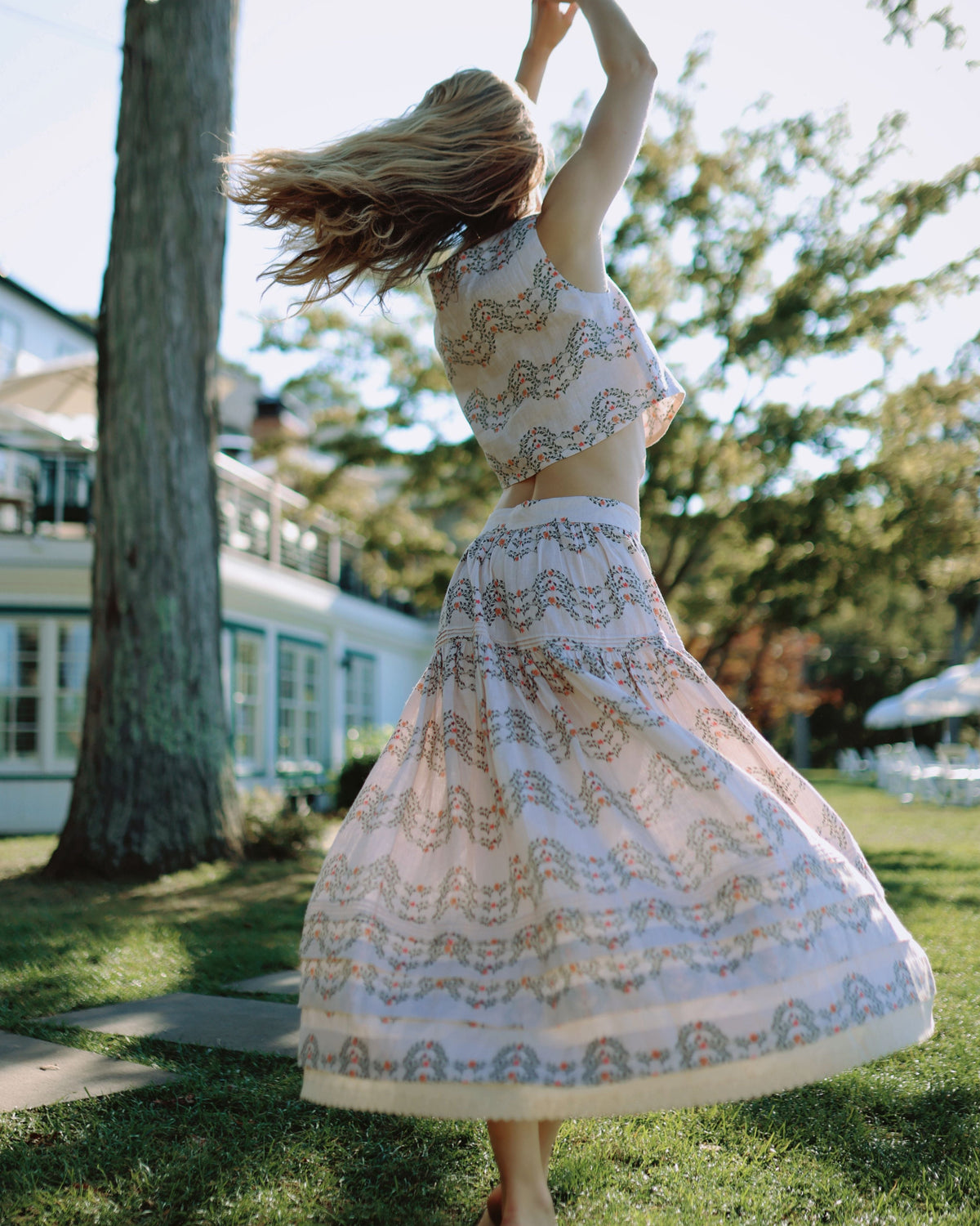 Vanessa Skirt in Floral Trellis